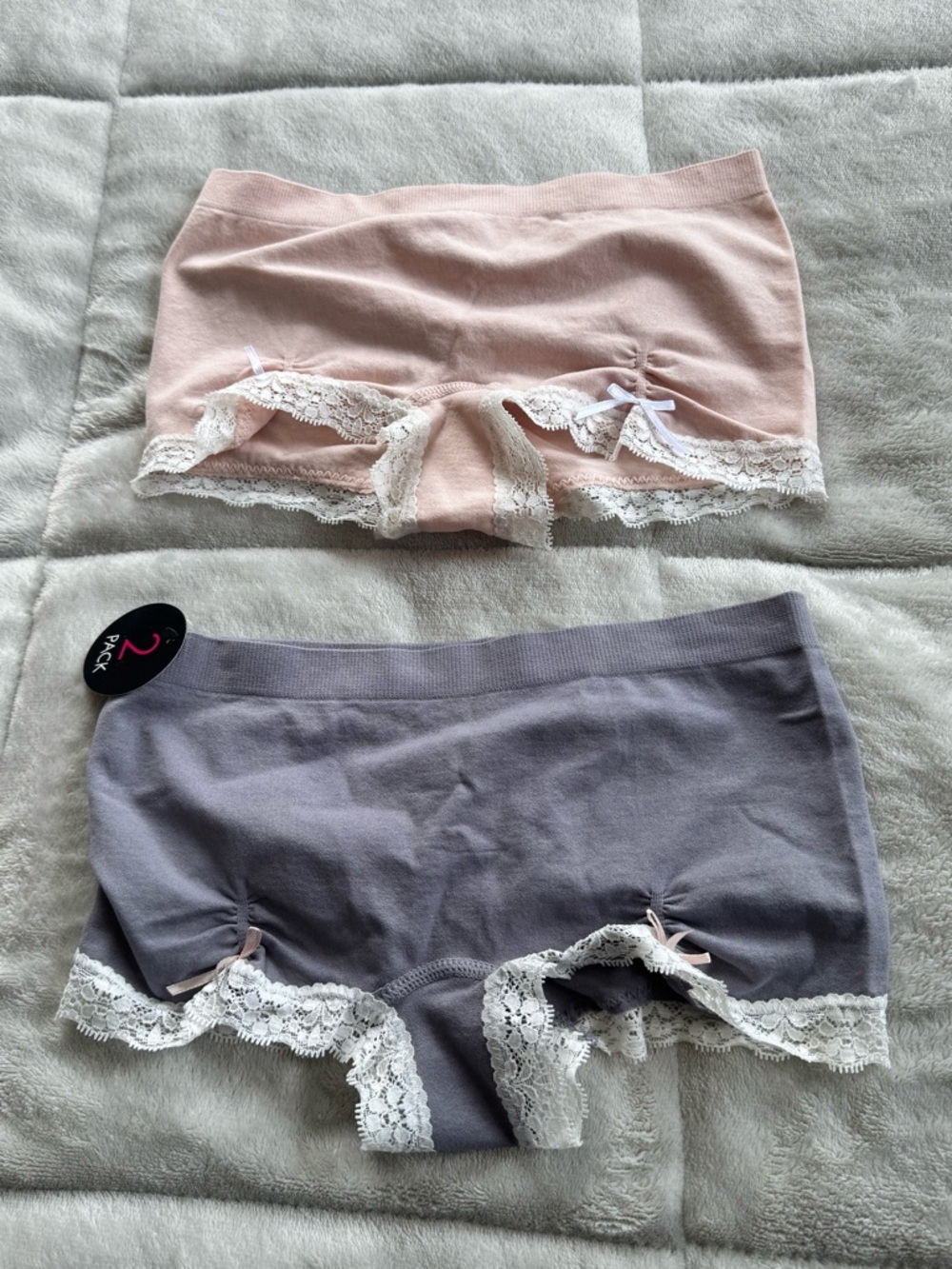 Marilyn Monroe Pale Pink & Lavender Lace-Trim Boyshorts 2-Pack